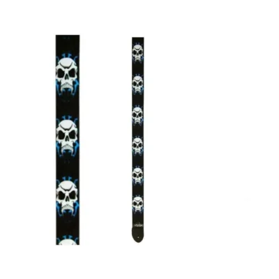 Perri's Straps LPCP-290  2" Polyester Guitar Strap Lightning Skulls Adjustable