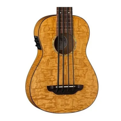 Luna Bari-Bass Baritone Ukulele with Preamp & Gig Bag - Quilt Top Fishman P/up