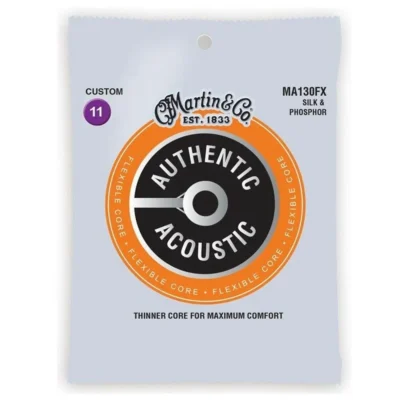 Martin Authentic Flexible Core Silk & Phosphor Custom Light Acoustic Strings