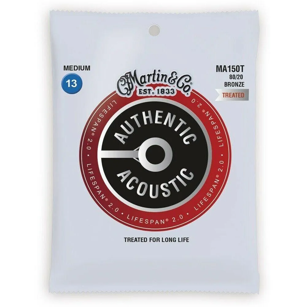 Martin MA150T Treated 80/20 Bronze Authentic Acoustic Guitar Strings 13- 56