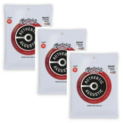 Martin Authentic Acoustic Lifespan 2.0 Treated Guitar Strings  92/8  12 - 54 - 3 SETS