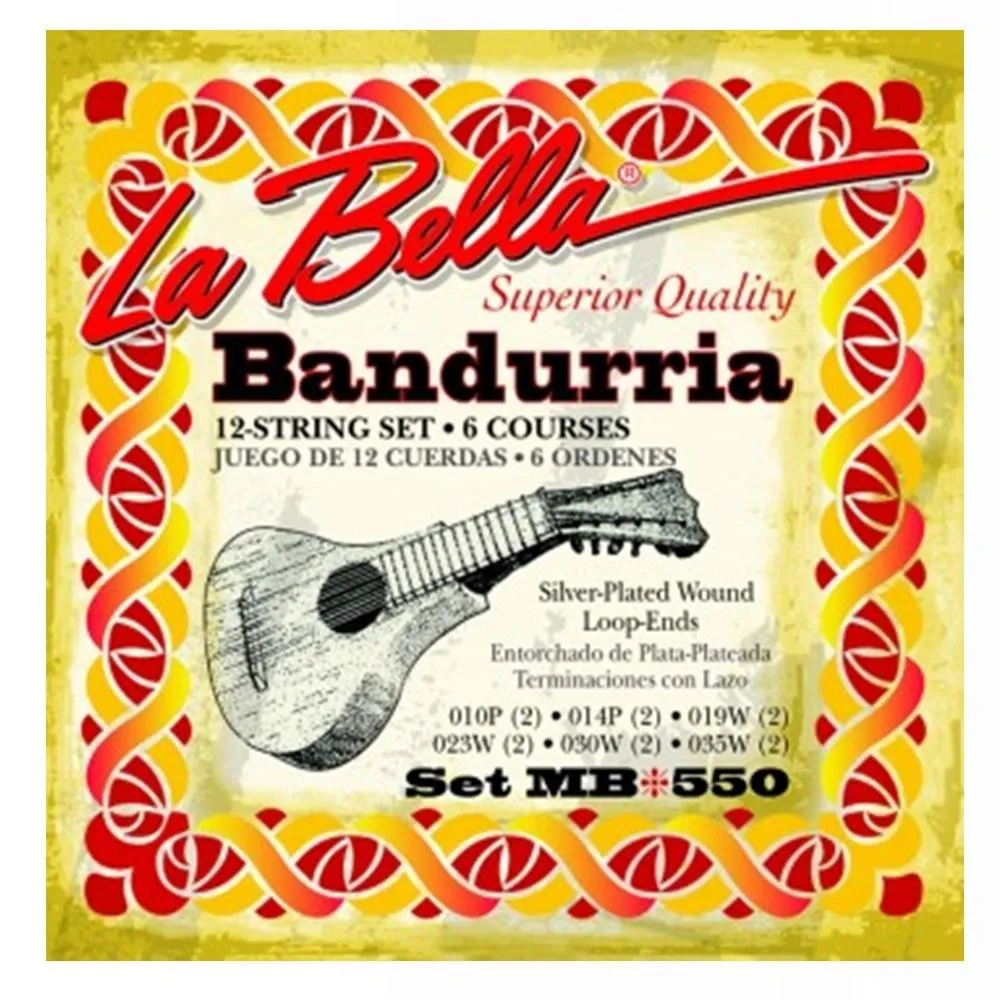 LaBella mb550 Bandurria strings 12 string set Loop ends 6 corses