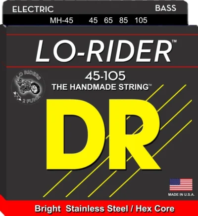 DR Strings Lo Rider MH-45  Stainless Steel Bass Guitar String Set  45 - 105