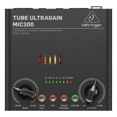 The Behringer Audiophile MIC300 Vacuum Tube Preamplifier With Limiter