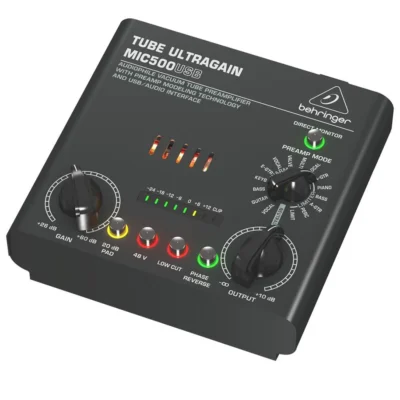 The Behringer Audiophile Ultragain MIC500USB Vacuum Tube Preamplifier