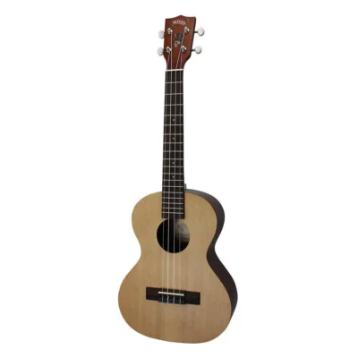 MOJO '50 Series' Spruce Solid Top  Electric Tenor Ukulele With 'Skull Graphic Natural Satin