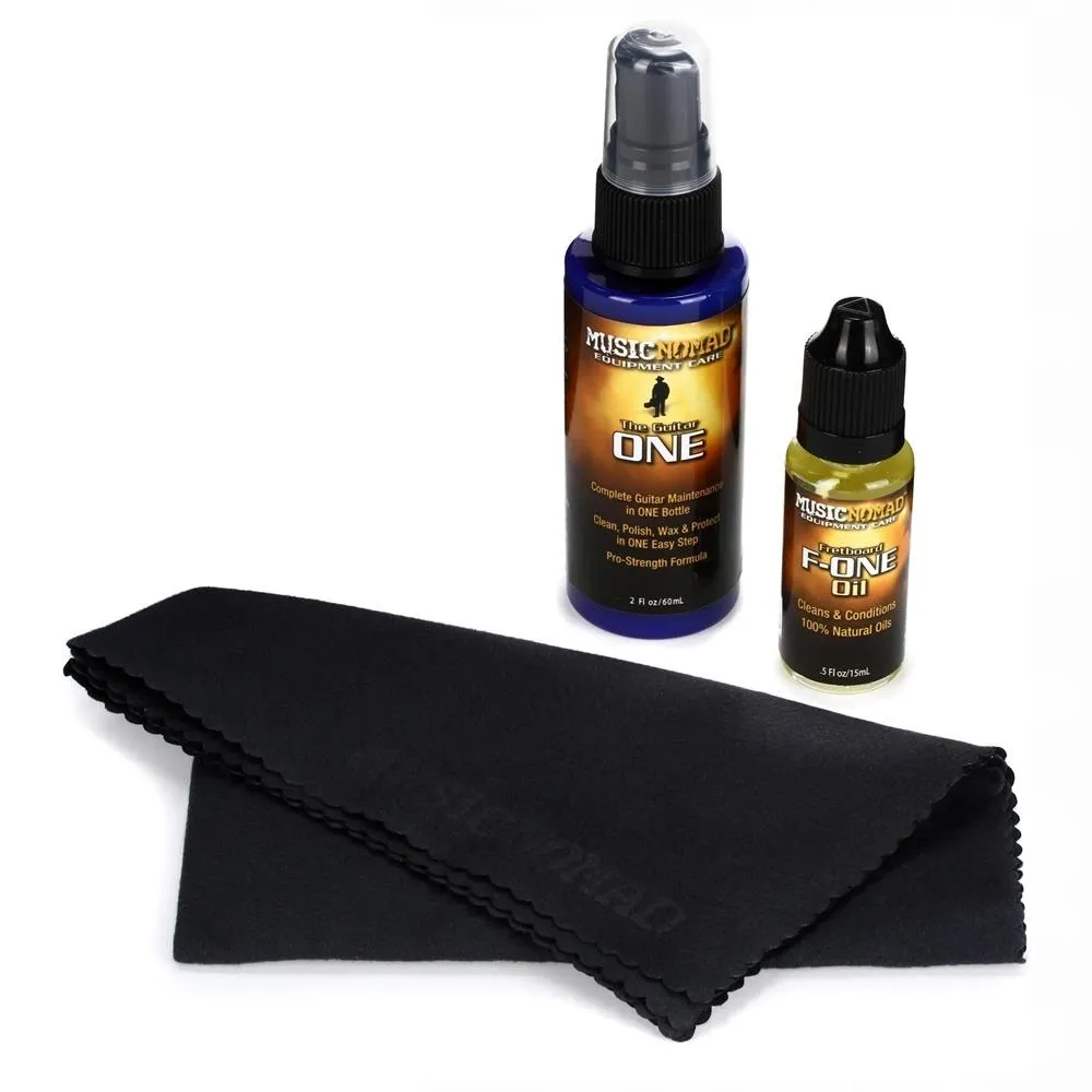 MusicNomad Three-Piece Guitar Care Kit - Cleaner/Polish/Wax