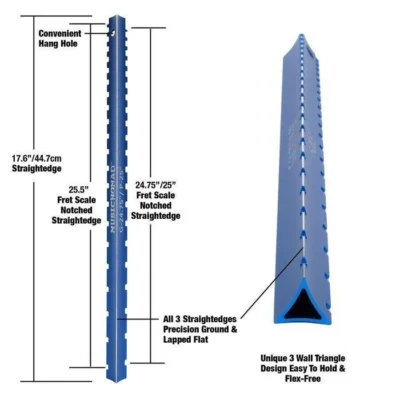 Music Nomad "Tri-Beam" 3 in 1 Dual Notched Straight Edge & Precision Straightedge