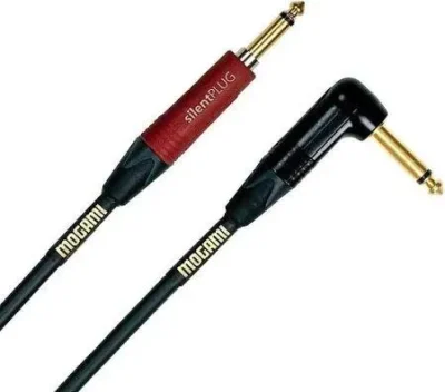 Mogami Gold Instrument Cable Silent Straight Plug to Right Angle - 18 ft