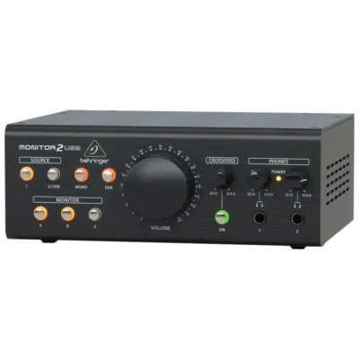 The Behringer High-End MONITORUSB Speaker And Headphone Monitoring Controller