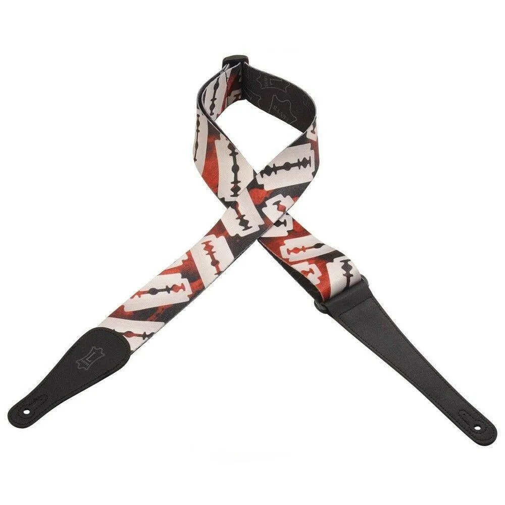 Levy's Polyester Guitar Strap Artist Sublimation Razor Blades, made in Canada