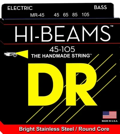 DR Strings MR-45 Hi-Beams Stainless Steel Medium Bass Guitar Strings 45-105