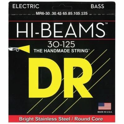 DR Strings MR6-125  Hi-Beam Medium 6-String Bass Strings Set (30-125)