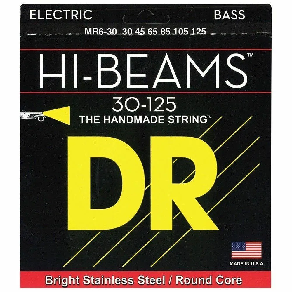 DR Strings MR6-125 Hi-Beam Medium 6-String Bass Strings Set (30-125)