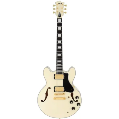 FUJIGEN FGN Masterfield Hollow Body Electric Guitar - Antique White
