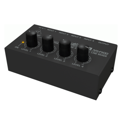 The Behringer Ultra-Compact Sized MICROMIX MX400 4-Channel Line Mixer