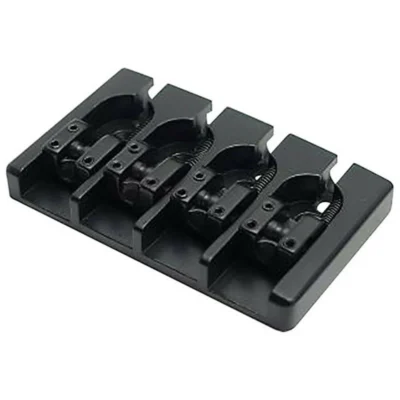 Hipshot 4-String Bass Guitar Bridge Adjustable String Spacing Black
