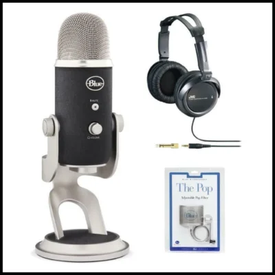 Blue Microphones Yeti Pro USB Condenser Microphone The Pop with Headphones