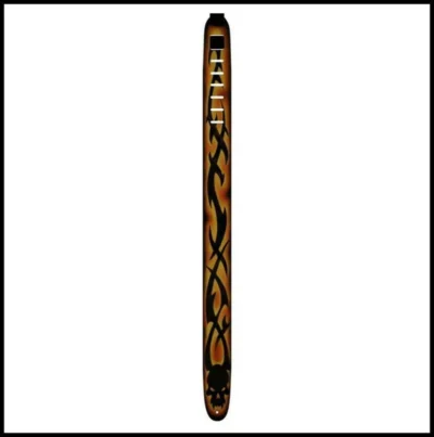 Perri's 2.5" Air Brushed Adjustable  Leather Guitar Flame Tribal