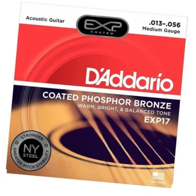 D'Addario EXP17 Coated Phosphor Bronze Medium Acoustic Guitar Strings  13 - 56