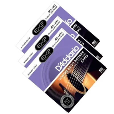 3 x D'Addario EXP13 Coated  Bronze Custom Light Acoustic Guitar Strings 11 - 52