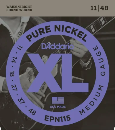 D'Addario EPN115 Pure Nickel Electric Guitar Blues/Jazz Strings 11 - 48