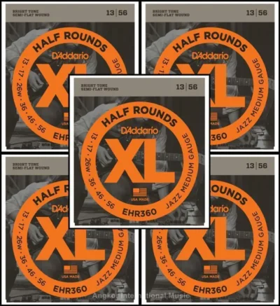 5 x  D'Addario EHR360 Half Round Electric Guitar Strings Jazz Medium 13 - 56