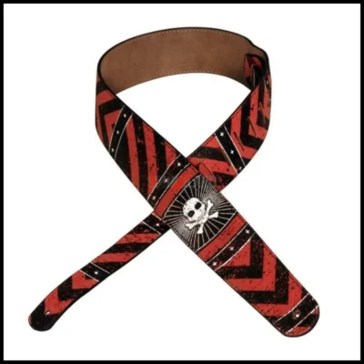 Planet Waves Stoned Leather 2.5 Adjustable Guitar Strap Blood Stripes 25STL05