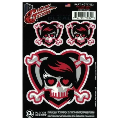 D'Addario Planet Waves Guitar Tattoo Decal Emo Girl Skull GT77032