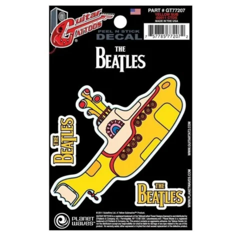 D'Addario Planet Waves Guitar Tattoo Decal Beatles Yellow Sub  GT77207  New