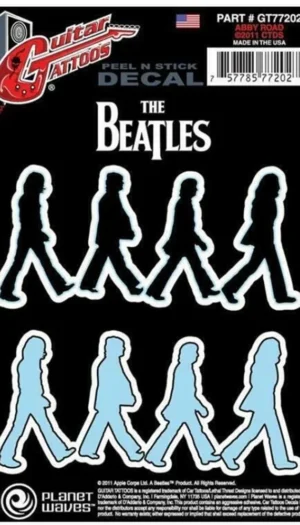 D'Addario Planet Waves Guitar Tattoo Decal Beatles Abbey Road GT77202