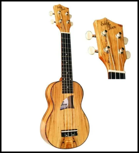Eddy Finn Tenor Ukulele Spalted Maple top and Back  Uke TF-24T  Aquila Strings