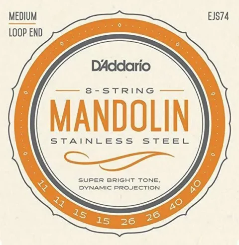 D'Addario EJS74 Mandolin Strings  Phosphor Bronze Stainless Steel, 11 - 40