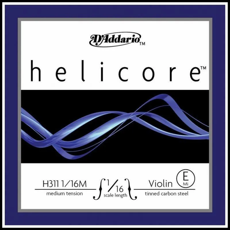 D'Addario Helicore Violin Single E String 1/16 Scale, medium Tension