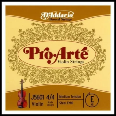 D'Addario Pro-Arte Violin Single  Steel  E String  4/4 Scale, Medium  Tension