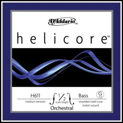 Helicore Orchestral Double Bass Single G String 1/2 Scale, Medium Tension H611