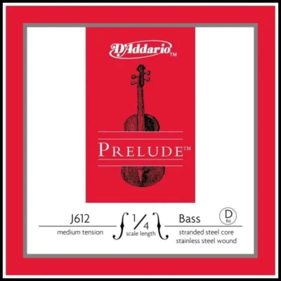 D'Addario Prelude Bass Single D  String, 1/4 Scale, Medium Tension J612