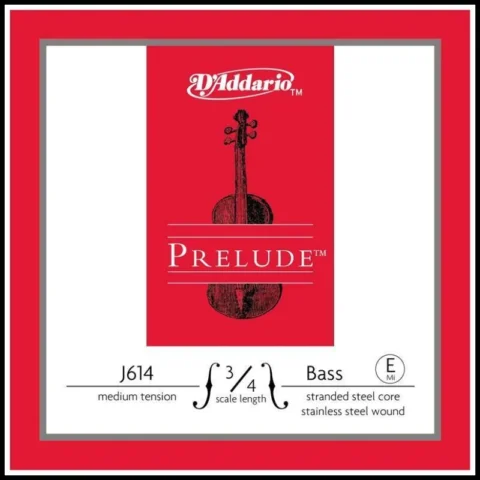 D'Addario Prelude Bass Single E String, 3/4 Scale, Medium Tension J614