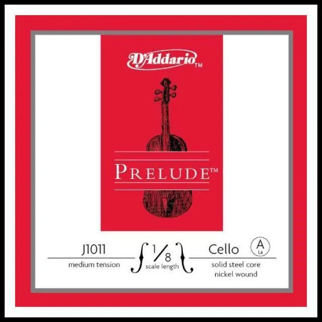 D'addario Prelude Cello Single A String 1/8 Scale, Medium Tension Made in USA
