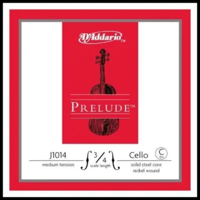 D'addario Prelude Cello Single C String  3/4 Scale, Medium Tension Made in USA