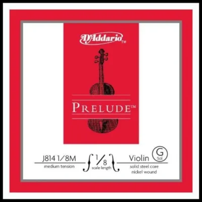 D'addario Prelude Violin Single G String 1/8 Scale, Medium Tension Made in USA