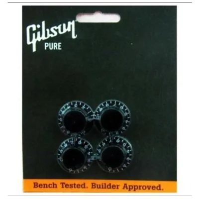Genuine Gibson Black Top Hat Knobs - 4 pack Replacement / Restoration PRHK-010