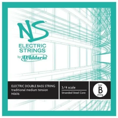D'Addario NS Electric Traditional Bass Single Low B String 3/4 Scale Med Tension