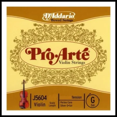 D'Addario Pro-Arte Violin Single G String, 4/4 Scale, Light Tension