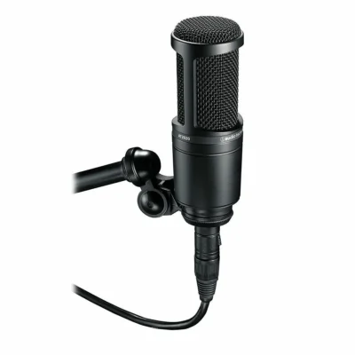Audio-Technica AT2020 Large Diaphragm Studio Condenser Microphone Inc Mic cli[p