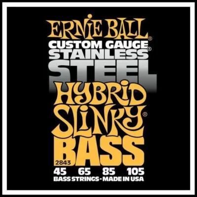 Ernie Ball 2843 Stainless Steel Hybrid Slinky Bass Guitar Strings  .045 - .105