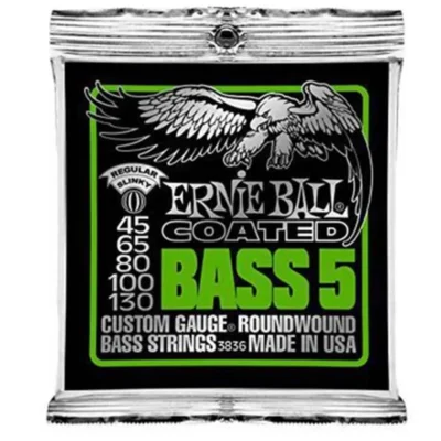Ernie Ball 3836 Coated Regular Slinky 5-String Bass Guitar strings , .045 - .130
