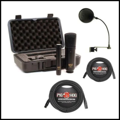MXL 440/441 Microphone  Recording Ensemble with Case MXL POP and 2 x XLR Cables