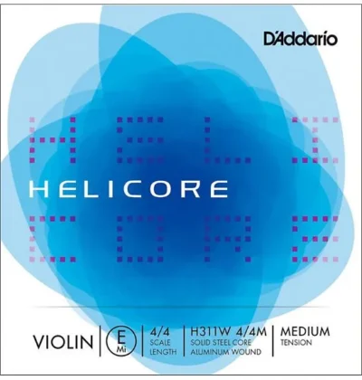 D'Addario Helicore Series Violin Single  E String  4/4 Size Medium Wound E