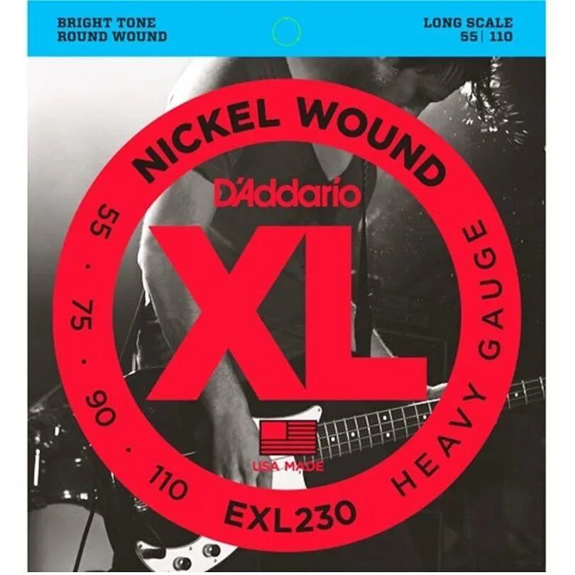 D'Addario EXL230 Nickel Wound Bass Guitar Strings Heavy 55 - 110 Long Scale